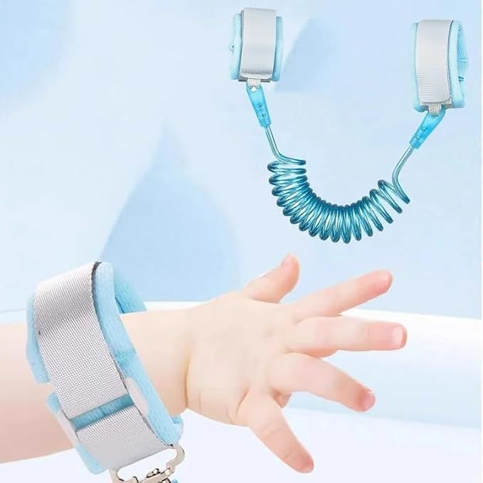 Child Anti Lost Wrist Link - Safety Leash & Harness for Toddlers, 360° Rotating Steel Wire, Outdoor Walking Hand Belt for Kids & Babies (2meter, Blue)
