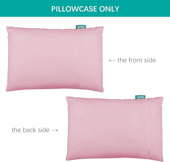 Biloban 3-Piece Toddler Sheet Set for Girl, Toddler Bedding Set Microfiber Includes Crib Mattress Sheet, Flat Sheet and Envelope Pillowcase, Silky Soft, Breathable and Lightweight, Pink