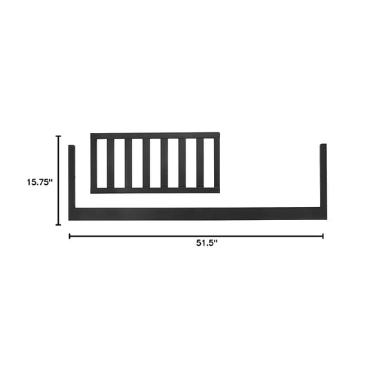 dadada Baby Toddler Bed Rail – Crib Conversion Kit for Brand Crib Models Only (Soho, Austin, Lala, Bliss & Spirit) – Solid Beechwood, Made in Italy, GREENGUARD Gold Certified (Black)