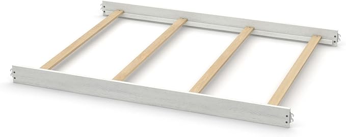 Full-Size Conversion Kit Bed Rails for Evolur Cribs - Solid Wood Crib Convertible Kit to Kids Bed - Transitional Style Rails & Easy-to-Install Child Essentials for Safety (Brushed White)