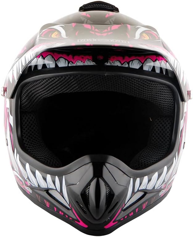 WOW Youth Kids Motocross BMX MX ATV Dirt Bike Dianosour Helmet Dragon + Goggles + Martian Youth Glove Bundle: HJOY MG Bundle