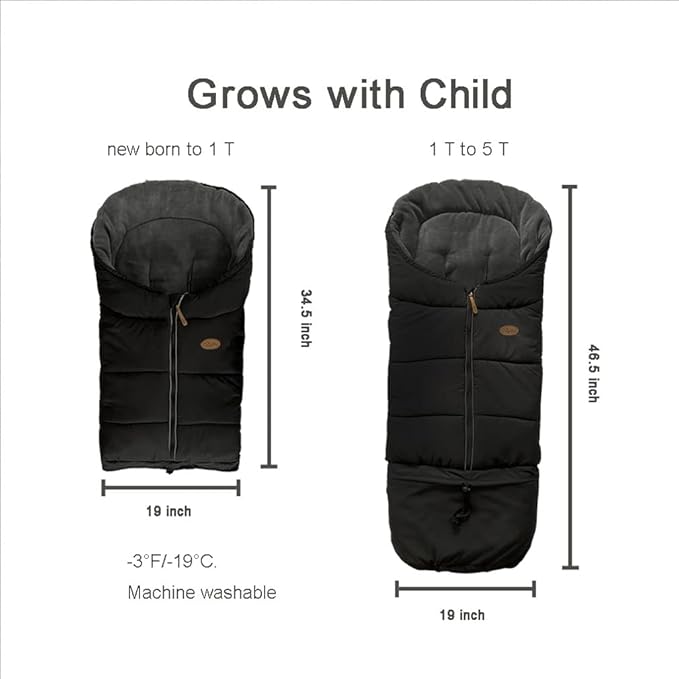 CozyMe Stroller Footmuff, Anti-Slip, Length Adjustable Fits for 0-5T Toddler Stroller Bunting Bag, Universal Fits All Stroller Footmuff