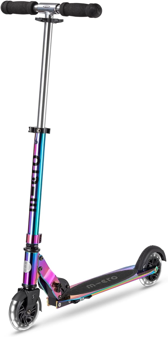 Micro Kickboard | Sprite LED | 2 Wheeled | Fold-to-Carry | Lightweight Swiss-Designed Micro Scooter | Light-Up Wheels| Children and Teens, Ages 6+