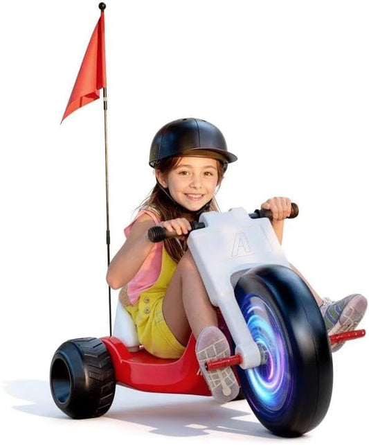 25V Electric Tricycle Toy for Kids 3+ Years, Speed Control 3-6 MPH Max Speed,45 Mins Max Long Lasting, Kids Ride On Car Toy, Adjustable Seat and LED Lights for Gifts