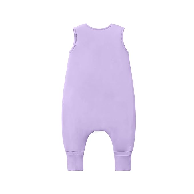 Baby/Toddler Sleep Sack with Legs, Rayon from Bamboo 95% + 5% Spandex, 1.0 TOG, 2‑Way Zipper Sleeping Bag, Walker‑Friendly 12-18M Purple