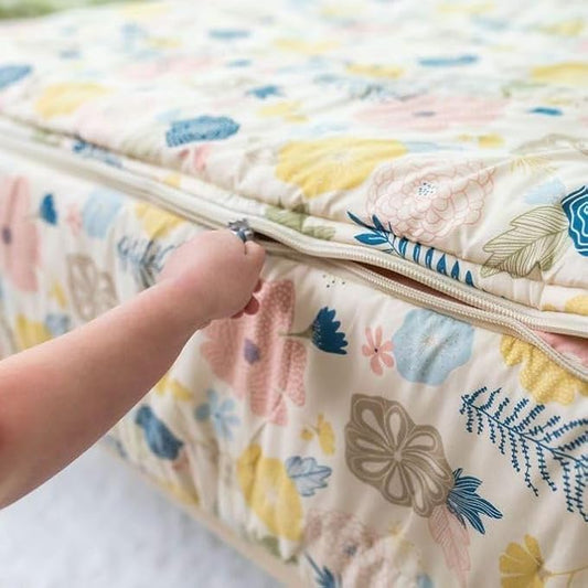 Beddy's Flower Blossoms Girls Durable Zipper Bedding for Kids, Bed in a Bag, Floral Sheets and Comforter, Easy to Make and Wash, Includes Pillowcase and Pillow Sham, Super Soft All Season