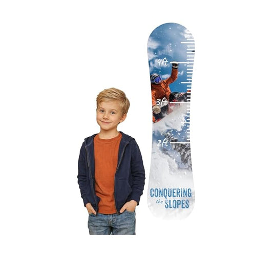Snowboard Growth Chart, Kids Height Tracker for Nursery and Kids Rooms, Conquering The Slopes