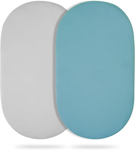 Bassinet Sheets (2-Pack), Soft Breathable Fitted for Bassinet Mattress, Ideal for Boys Girls