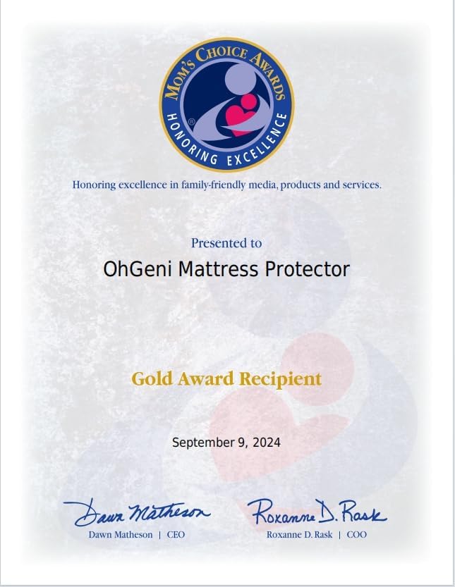 OhGeni 100% Waterproof Mattress Protector,King Size Mattress Soft Pad,Pet Hair & Bedwetting Resistant,Cooling Breathable Fitted Sheets,Washable Bed Cover,Non-Slip Deep Pocket,Noiseless for Bedroom
