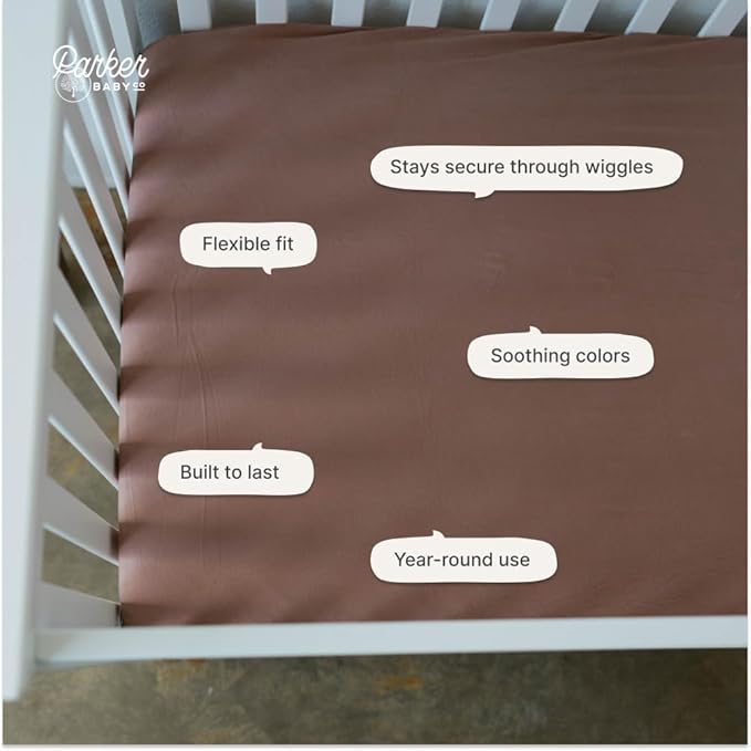 Parker Baby Soft & Durable Fitted Baby Crib Sheets | Snug Fit for Standard Crib Mattresses | Machine Washable, Fade-Resistant & Modern Nursery Designs