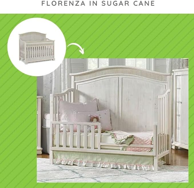 Toddler Bed Safety Guard Rail for Dolce Babi Convertible Cribs - Solid Wood Rail for Convertible Crib to Toddler Bed Conversion - Safety Bed Rail for Children (Sugar Cane)
