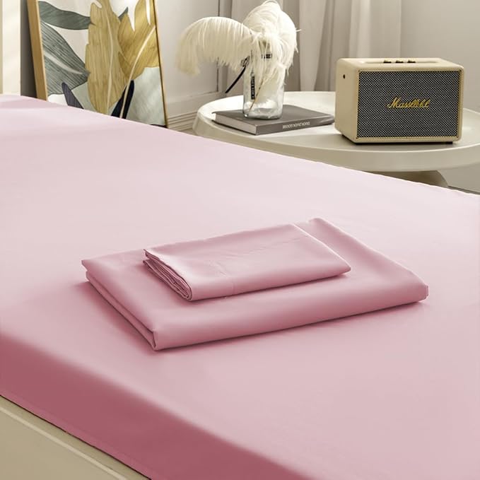 3 Piece Toddler Sheet Set,Pink Basics Bed Sheet Set for Toddler,Microfiber 3-Piece Sheet Set Soft Breathable Crib Bedding Set for Kids,Includes Flat Sheet, Fitted Sheet, Pillowcase