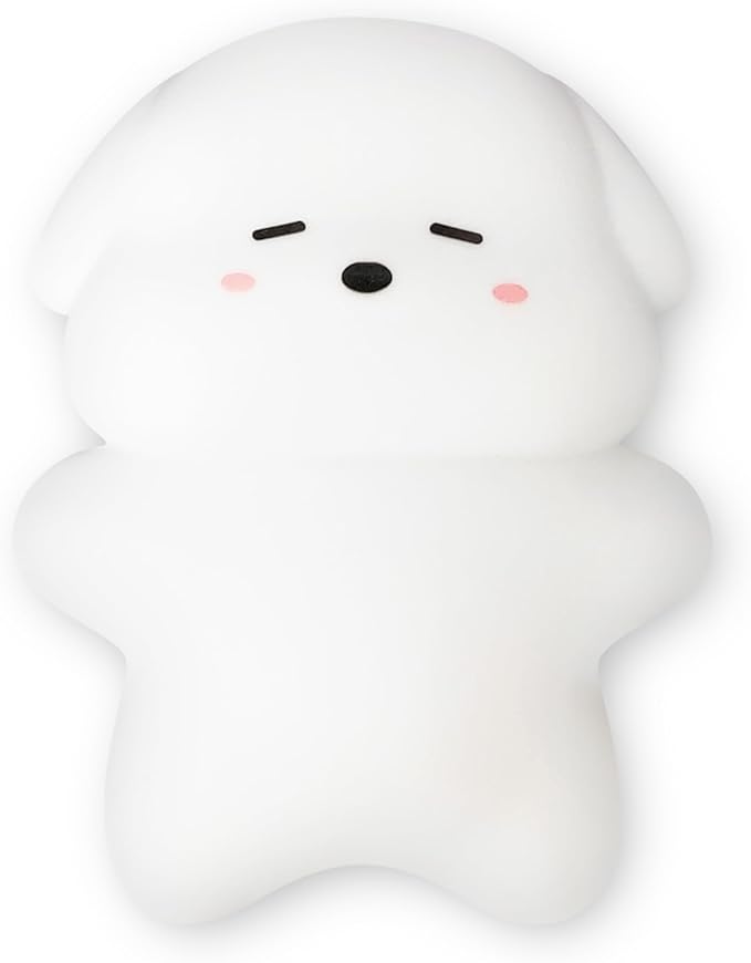 loatme Night Light for Kids, Rechargeable Dimmable Silicone LED Nightlight with 7 Colors, Baby Nursery Night Lamp, Touch Squishy Lamp, Cute Gifts for Girls, Boys, Toddler Room Decor, Lying Dog