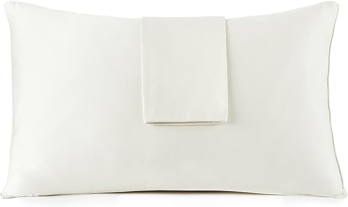 Organic Cotton Pillow Protector - 100% Waterproof Pillow Protector Queen Size GOTS & Fairtrade Certified - 140GSM Hypoallergenic Machine Washable Breathable Cover with Edge Piping - 2 Pack (Queen)