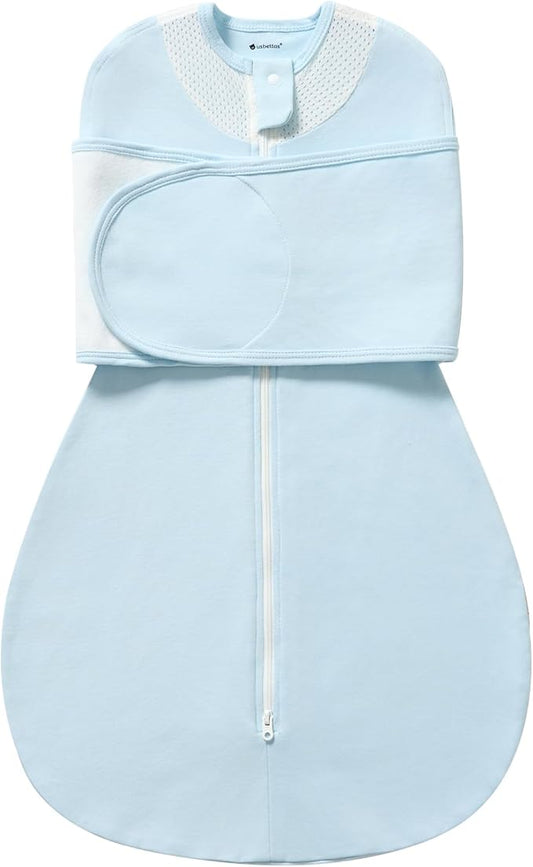 Swaddles for Newborns, Safe Sleep Swaddle Sack with Mesh Design, 100% Cotton, 3-Way Adjustable Transitional Swaddle