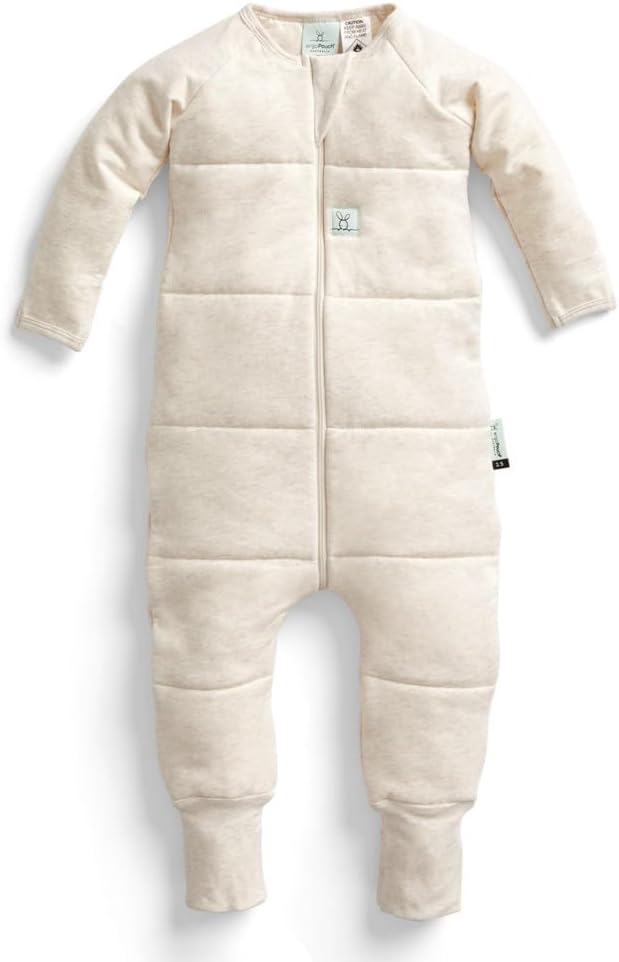 ergoPouch Sleep Onesie 2.5 TOG – Warm Baby Romper & Sleep Layer with Full-Zip, Guarding Against Blankets, Breathable & Movement-Friendly, Ideal for Transitional Sleeping (2-3 Years, Oatmeal Marle)