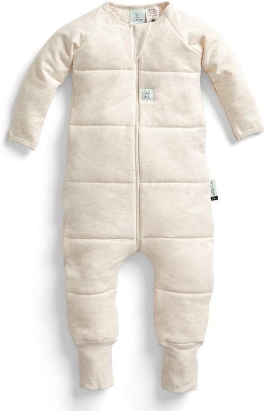 ergoPouch Sleep Onesie 2.5 TOG – Warm Baby Romper & Sleep Layer with Full-Zip, Guarding Against Blankets, Breathable & Movement-Friendly, Ideal for Transitional Sleeping (2-3 Years, Oatmeal Marle)