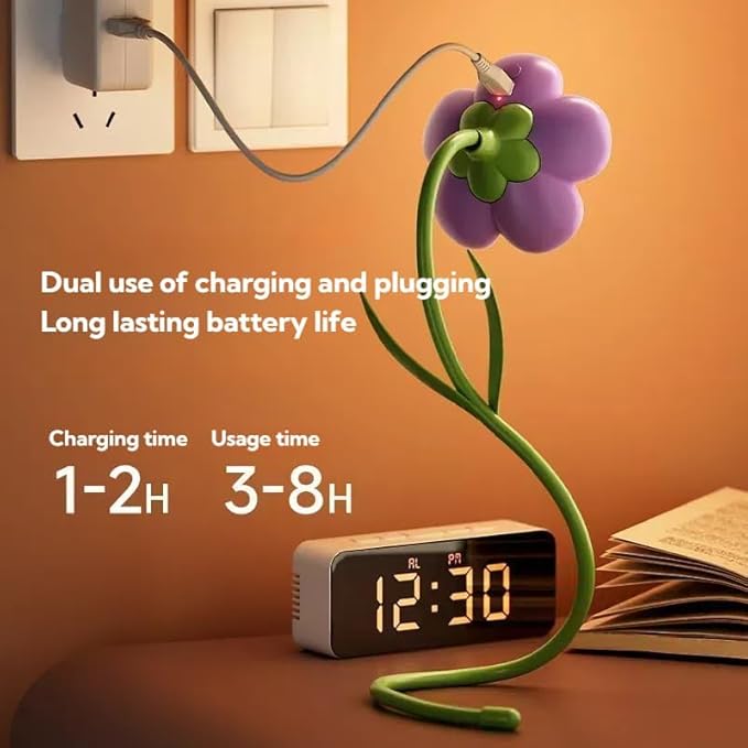 KangTen CHEN Sunflower Flower Lamp Rechargeable Cordless Led Reading Light,3-Colour Infinitely Dimming Small Night Light for Festival Gifts for Mom Girlfriend Grandma
