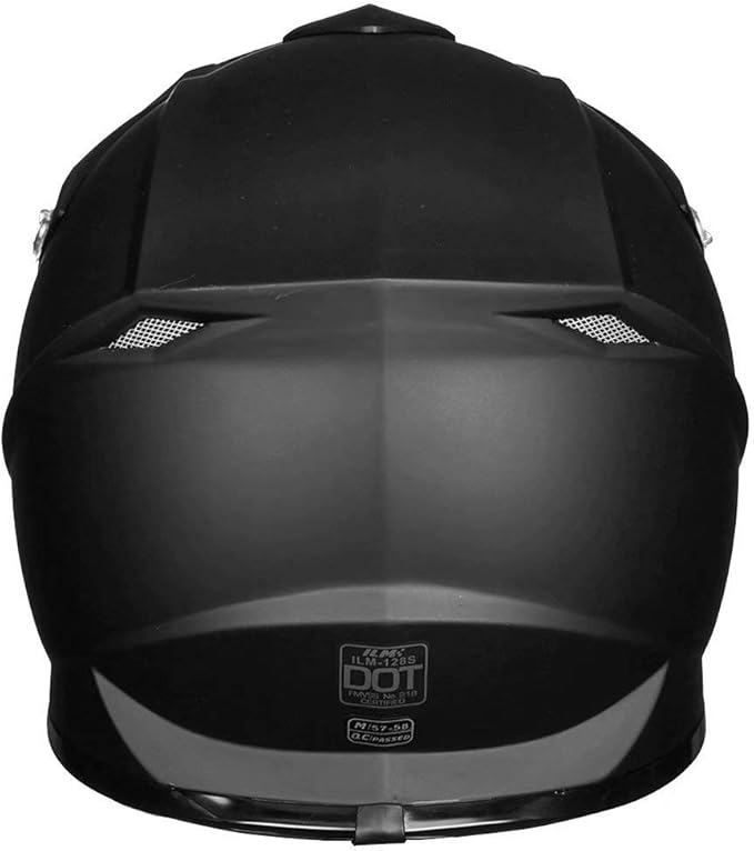 ILM Adult Dirt Bike Helmets Motocross ATV Dirtbike BMX MX Offroad Full Face Motorcycle Helmet, DOT Approved Model 128S (Matte Black, Adult-XXLarge)