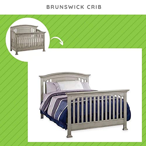 Full-Size Conversion Kit Bed Rails for Kingsley & Centennial Convertible Cribs - Solid Wood Rail - Toddler and Adult Bed Rail for Full-Size Beds - Essential Nursery & Baby Furniture (Ash Gray)