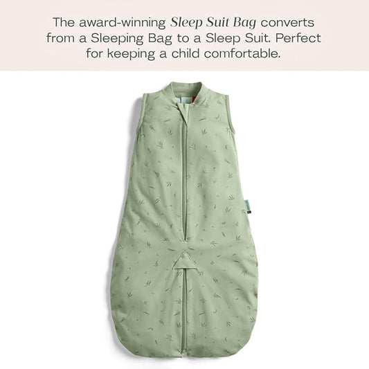 ergoPouch Sleep Suit Bag 0.2 TOG – Baby Sleep Sack & Wearable Blanket, 2-in-1 Convertible Sack to Suit with Legs for Safe Movement, Regulates Temperature Overnight, Unisex (Willow, 4-6 years)