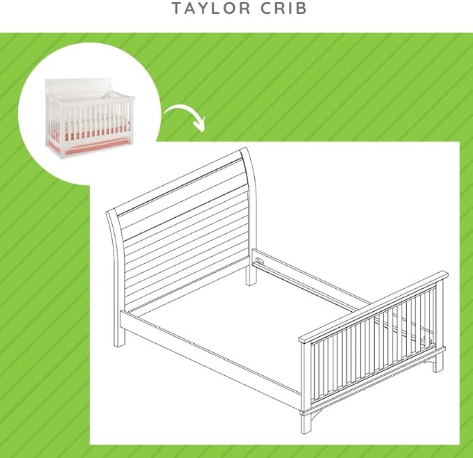 Full-Size Conversion Kit Bed Rails for Westwood Design Convertible Cribs - Solid Wood Rail - Toddler & Adult Bed Rail for Full-Size Beds - Essential Nursery & Baby Furniture (Seashell White, Option 3)