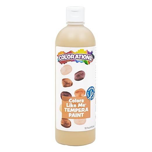 Colorations Washable Multicultural Paint - Color Like Me, 16 fl oz bottle, Caramel skin color, Kids, Art Supplies, diverse, skin tones, multi-ethnicity, colors from around the world