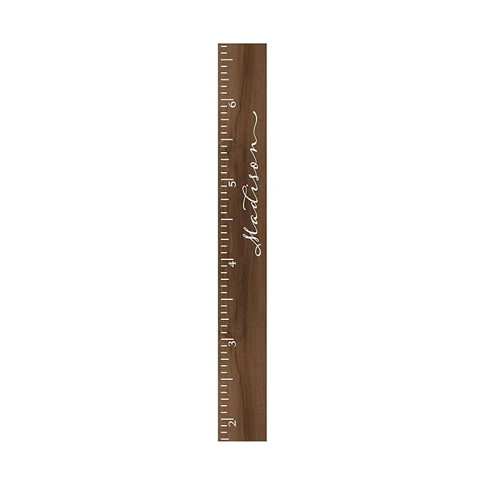Wooden Kids Growth Height Chart Ruler for Boys and Girls Painted or Engraved (Classic Script)
