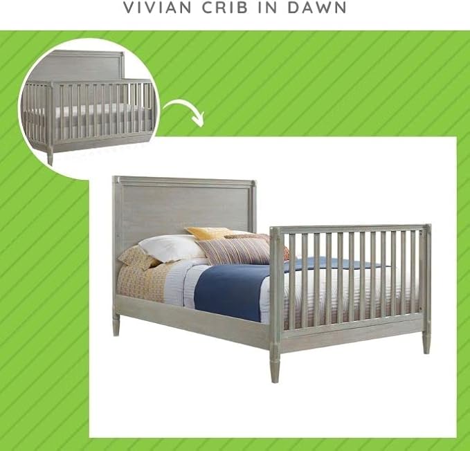 Full-Size Conversion Kit Bed Rails for Westwood Design Convertible Cribs - Solid Wood Rail - Toddler and Adult Bed Rail for Full-Size Beds - Essential Nursery & Baby Furniture (Dawn, Option 3)