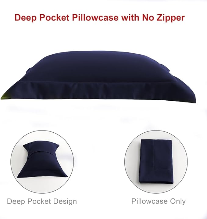 3 Piece Toddler Sheet Set,Navy Basics Bed Sheet Set for Toddler,Microfiber 3-Piece Sheet Set Soft Breathable Crib Bedding Set for Kids,Includes Flat Sheet, Fitted Sheet, Pillowcase