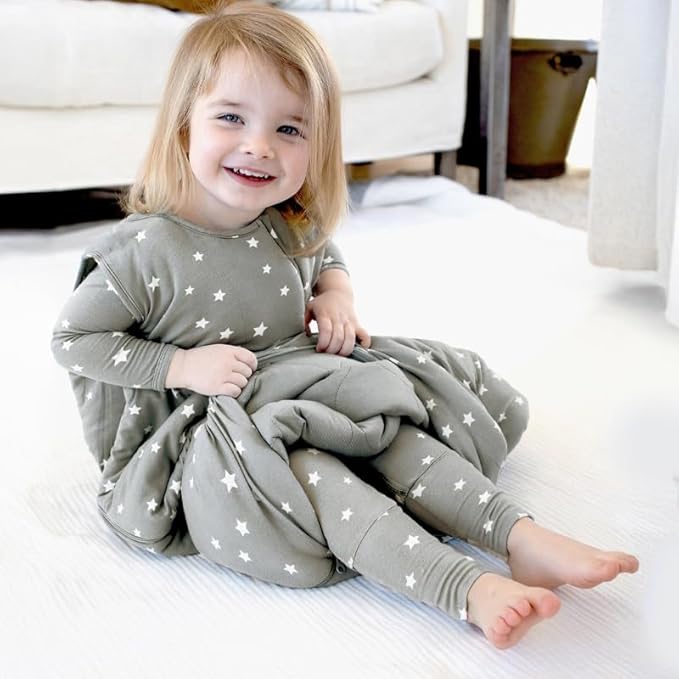 GUNAMUNA Unisex Baby Wearable Blanket, Sleep Sack Sleeping Bag for Infants Toddlers, Easy Changing Diaper Zipper, 1.0 TOG, Shine, 3-9 Months