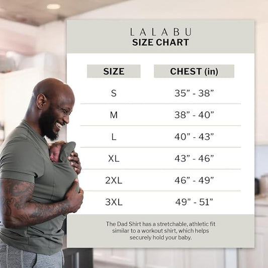 Lalabu The Dad Shirt | Hands-Free Baby Carrier for Dad with Kangaroo Pouch | Engineered for Bonding, Safety, & Comfort for Newborns Up to 15 Lbs. | CPSC Compliant