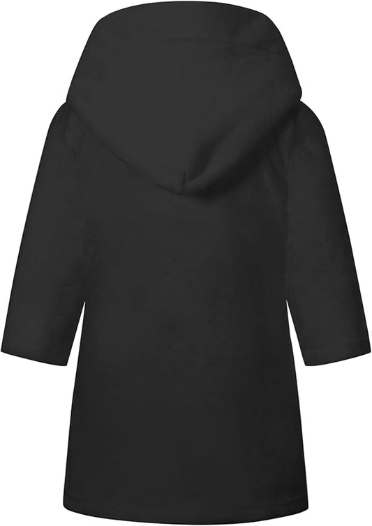 Girls Fleece Hooded Robes, Kids Soft Premium Fuzzy Bathrobe for Gifts, 2-12 Years