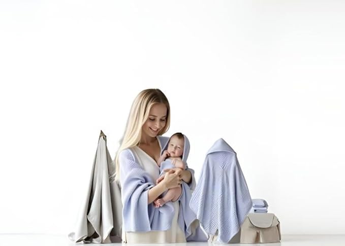 Hooded Baby Towels – Pack of 2 | 100% Muslin Cotton 35x35 in Larger for Better Comfort | Soft & Absorbent Newborn Bath Towel | Large Baby Hooded Towels for Boys & Girls | Baby Shower | Better Quality