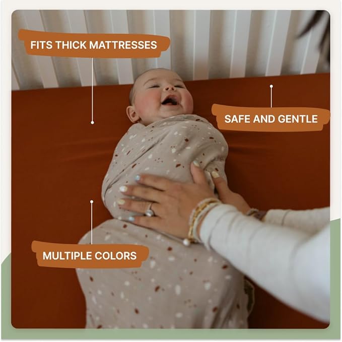 Parker Baby Soft & Durable Fitted Baby Crib Sheets | Snug Fit for Standard Crib Mattresses | Machine Washable, Fade-Resistant & Modern Nursery Designs