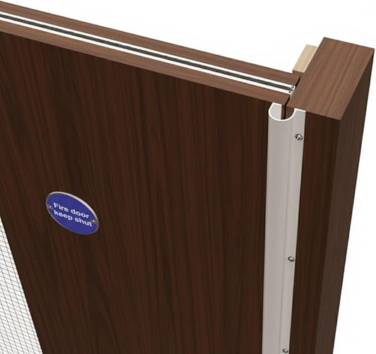 Fingersafe Commercial Door Finger Pinch Guard | Premium Pull-Side Door Hinge Stopper | Finger Pinch Door Guard for Kids and Adults Saftey | Baby Finger Pinch Protector for Doors - (Almond, 95")
