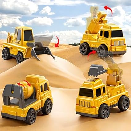 Trucks for Toddlers 2-4 Years 1-3 4-8 4-7 Boys Girls, 5 in 1 Construction Carrier Toy Trucks for Kids, Detachable Transport Trailer Toy, 1 Year Old Boy Gifts Birthday Toy