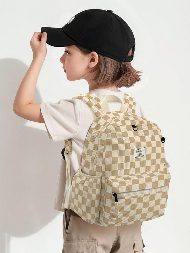 Corduroy Kids Backpack for Boys Girls 6-10: Girls Backpacks for Elementary Kindergarten 15” H Fit Folder