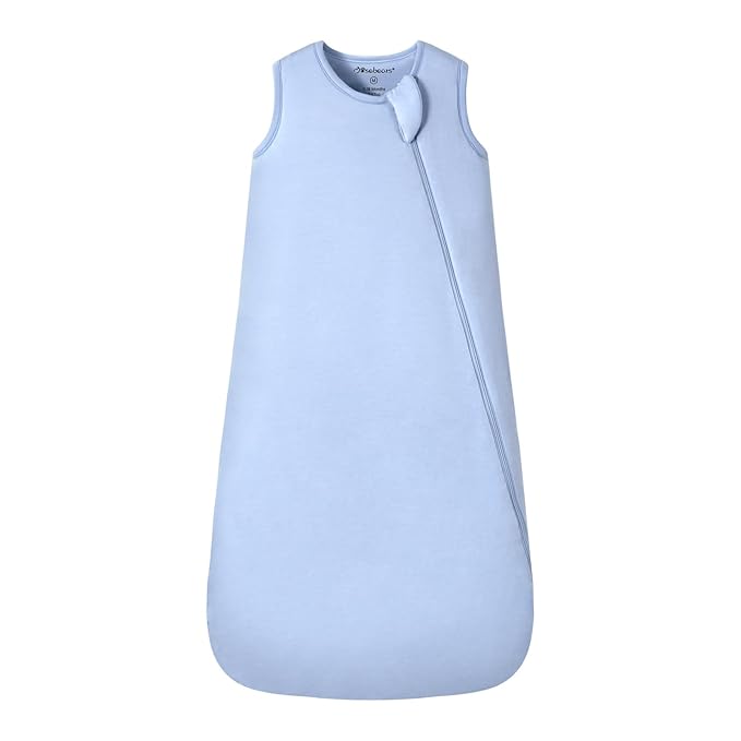 Mosebears Unisex Rayon Made from Bamboo Sleep Sack with 2-Way Zipper,2.5 Tog Baby Winter Sleep Sack(Fog Blue,18-36 Months)