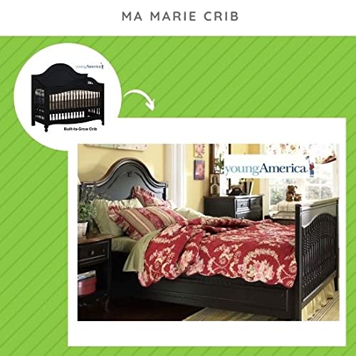 Full-Size Conversion Kit Bed Rails for Young America Convertible Cribs - Solid Wood Rail - Toddler and Adult Bed Rail for Full-Size Beds - Essential Nursery & Baby Furniture (Black)