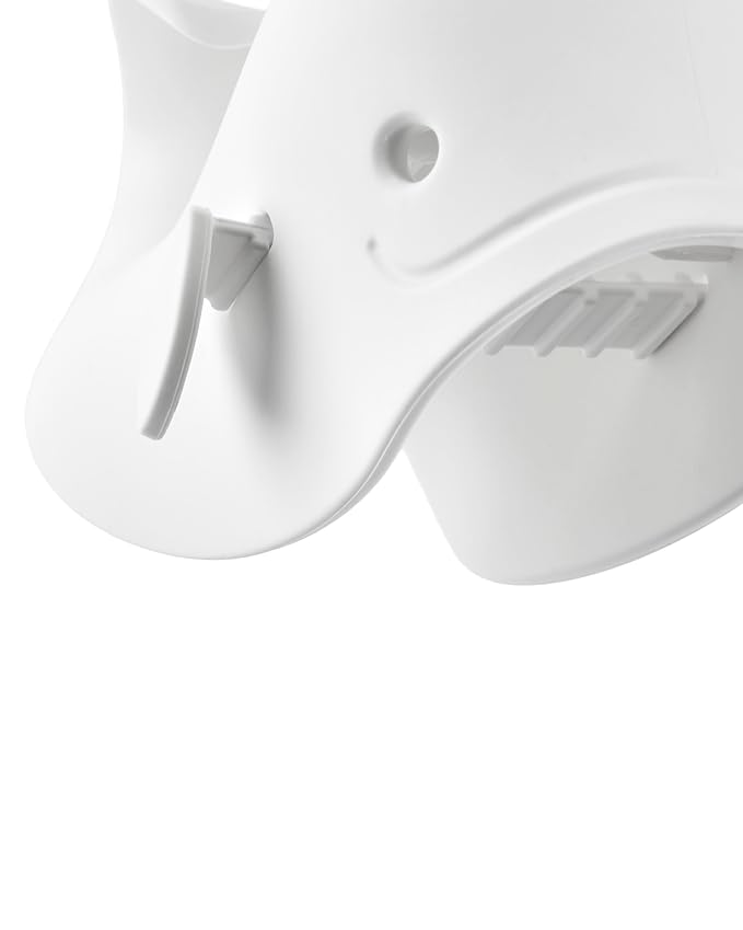 Skip Hop® Baby Bath Spout Cover, Bathtub Faucet Cover with Soft Rubbery Material, Dishwasher-Safe, Easy-to-Adjust Straps and Tail Hook for Hanging, Fits Most Tub Spouts, MOBY®, White