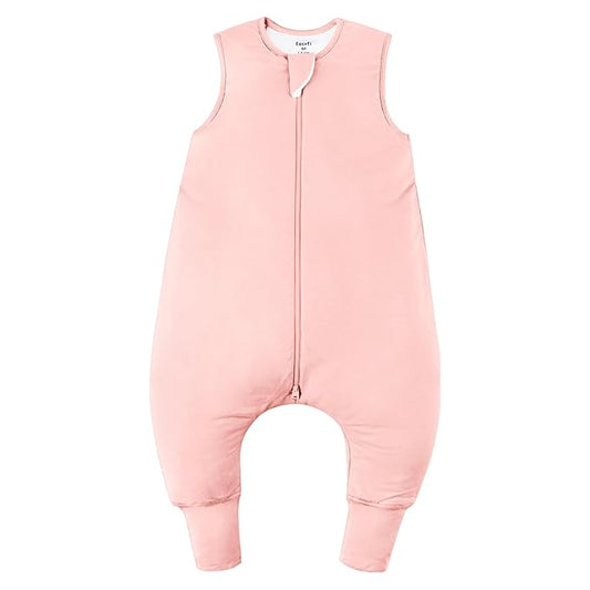 Rayon Made From Bamboo Sleep Sack 6-12 Months 0.5 Tog Ultra Soft Summer Toddler Sleep Sack with Feet 2-Way Zipper Lightweight Baby Sleeping Bag with Legs Thin Baby Wearable Blanket-Pink