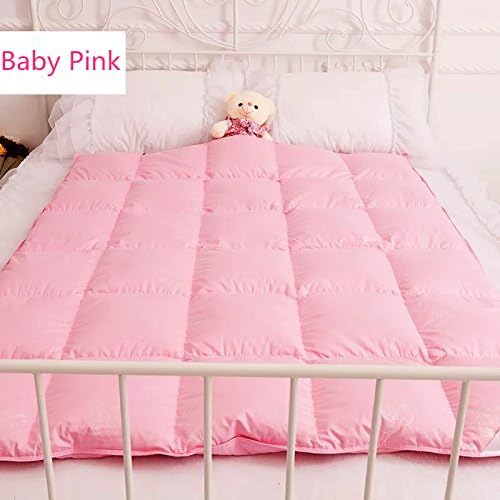 Toddler/Travel/Crib Goose Down Comforter Duvet/Blanket Multifunctional,100% Organic Cotton & Washable Unisex Kids,All Season,Pink 41x48