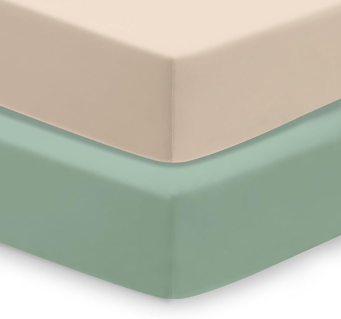 Baby Crib Sheets (2-Pack) for Boys Girls, Soft Fitted Sheets for Standard Crib Toddler Mattress, Breathable Baby Sheets (28x52x8in)