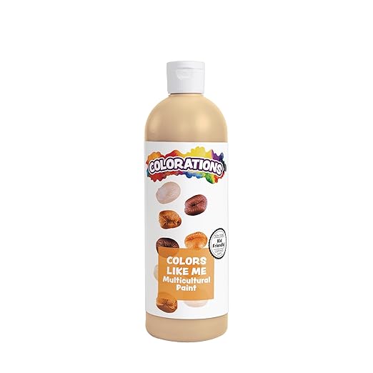 Colorations Washable Multicultural Paint, Color Like Me, 16 fl oz Bottle, Cinnamon Skin Color, Kids Paint,Art Supplies, Diversity, Skin Tones, Multi-ethnicity, Multi Cultural