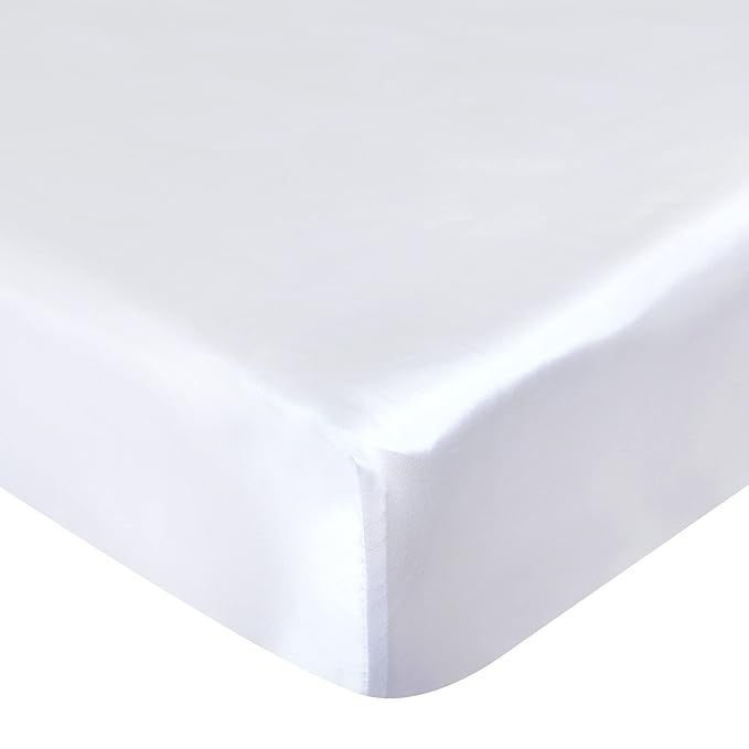 Satin Crib Sheet Soft & Silky Fitted Crib Mattress Sheet (52"x28"x8") for Boys and Girls, Baby Crib Sheets for Standard Crib Mattress, Silk Crib Sheets for Baby Hair and Skin White Crib Sheets
