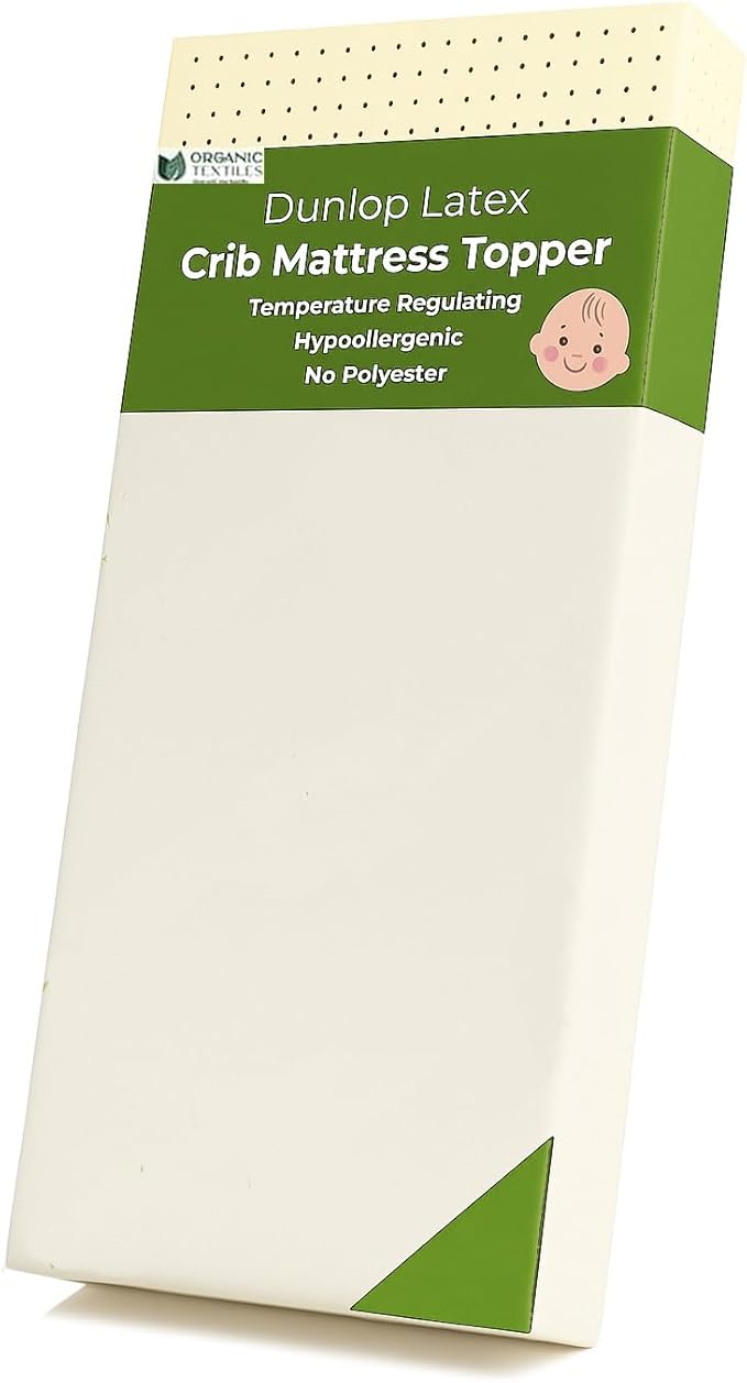 ORGANIC TEXTILES Organic Baby Mattress Topper with Water Resistant Removable Cotton Cover - GOLS/GOTS Certified - Breathable - 2" Portable (36"x26")