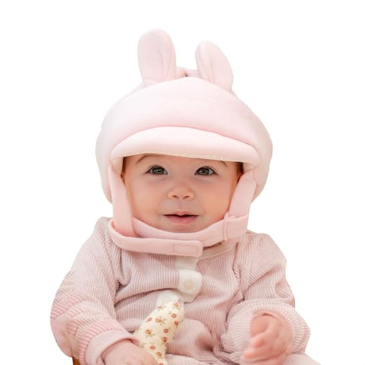 Baby Head Protector- Baby Helmet Cotton, Adjustable & Ultra-Lightweight Head Protector for Crawling & Walking Infants, Toddlers (Bunny(Pink))