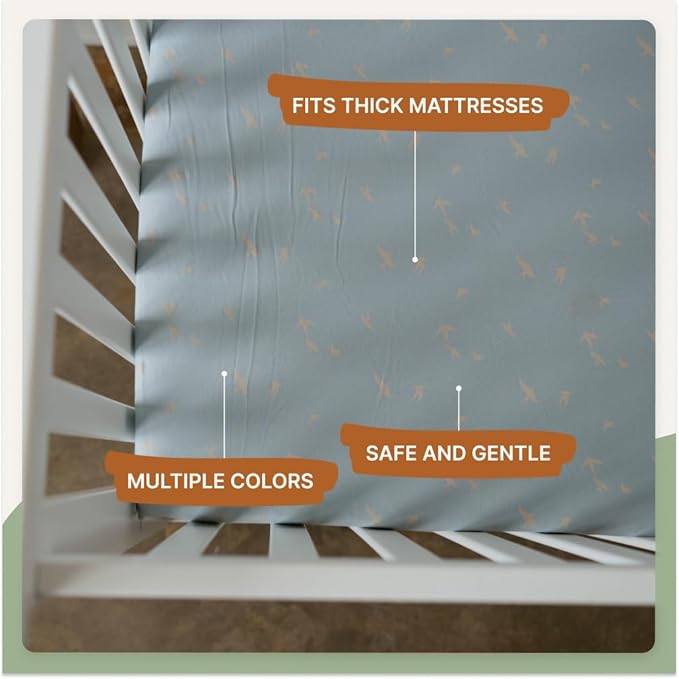Parker Baby Soft & Durable Fitted Baby Crib Sheets | Snug Fit for Standard Crib Mattresses | Machine Washable, Fade-Resistant & Modern Nursery Designs