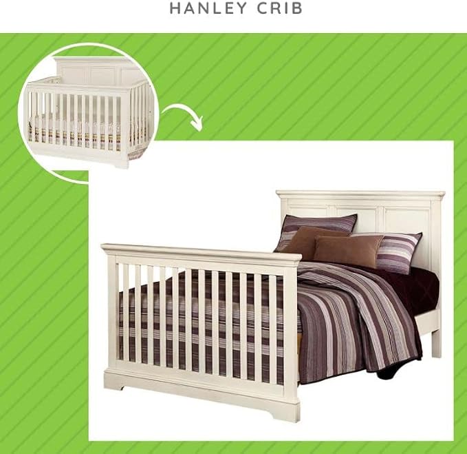Full-Size Conversion Kit Bed Rails for Westwood Design Convertible Cribs - Solid Wood Rail - Toddler and Adult Bed Rail for Full-Size Beds - Essential Nursery & Baby Furniture (Chalk, Option 2)
